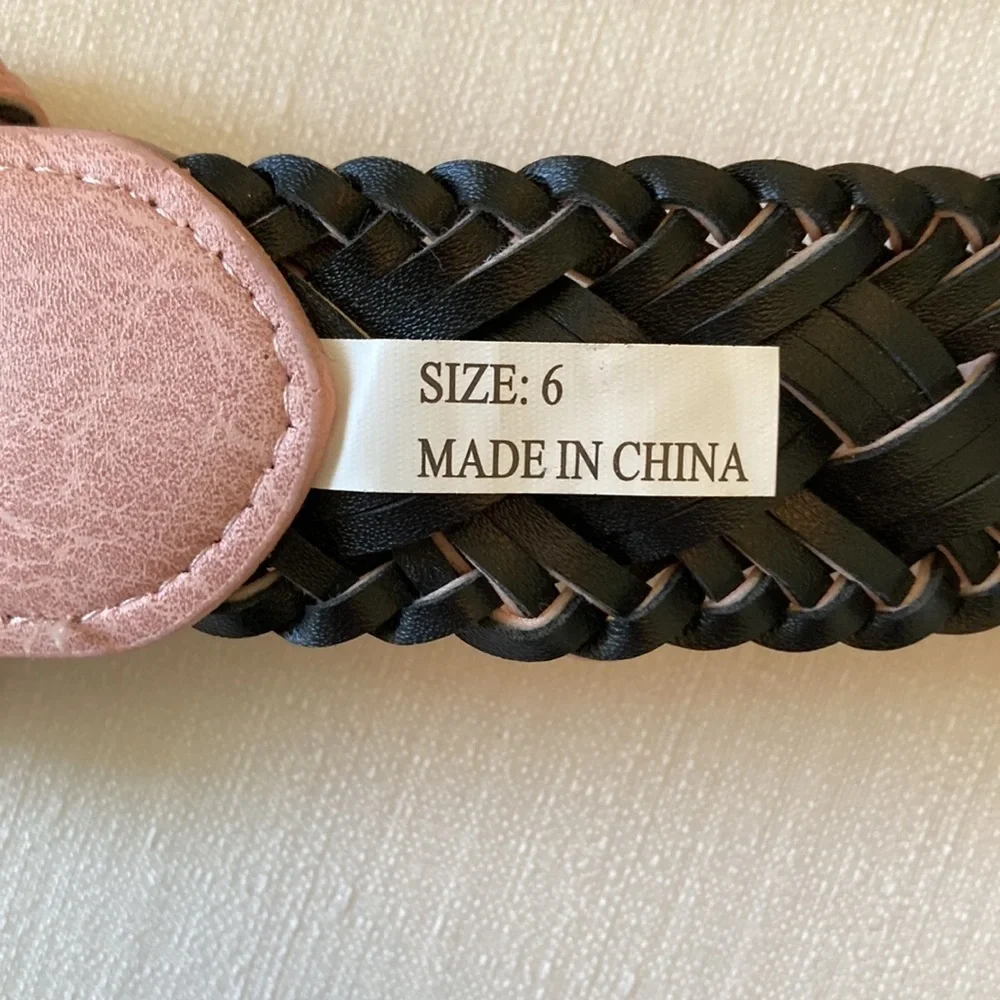 Woven‎ Pink Belt with Gunmetal Closure Size 6